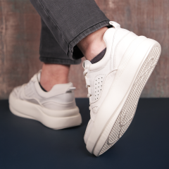TOGGA 2500 ERKEK DERİ SNEAKER AYAKKABI 42 - K. Beyaz