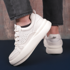 TOGGA 2500 ERKEK DERİ SNEAKER AYAKKABI 43 - K. Beyaz